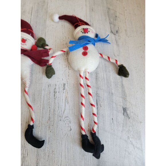 Unique long bending snowman ornament Xmas set - Picture 4 of 5